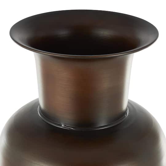 White & Brown Spotted Tapered Floor Metal Vase Set